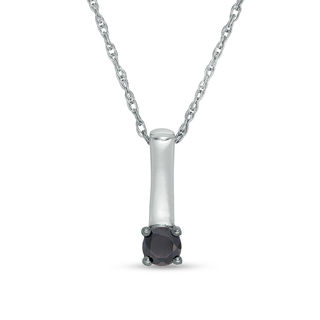 0.18 CT. Black Diamond Solitaire Stick Drop Pendant in 10K Gold