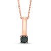 Thumbnail Image 0 of 0.18 CT. Black Diamond Solitaire Stick Drop Pendant in 10K Rose Gold