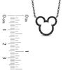 Thumbnail Image 1 of Mickey Mouse & Minnie Mouse 0.18 CT. T.W. Black Diamond Necklace in Sterling Silver with Black IP - 17.5"