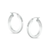 Thumbnail Image 0 of 25.0mm Square-Shaped Tube Hoop Earrings in Sterling Silver