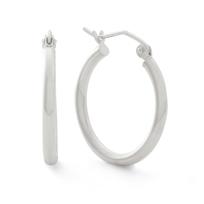 20.0mm Tube Hoop Earrings in Sterling Silver