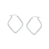 Thumbnail Image 0 of Diamond-Cut Square-Shaped Tube Hoop Earrings in Sterling Silver