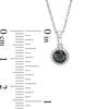 Thumbnail Image 3 of 0.37 CT. Black Diamond Solitaire Beaded Frame Pendant in 10K White Gold