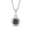 Thumbnail Image 1 of 0.37 CT. Black Diamond Bezel-Set Solitaire Pendant in 10K White Gold