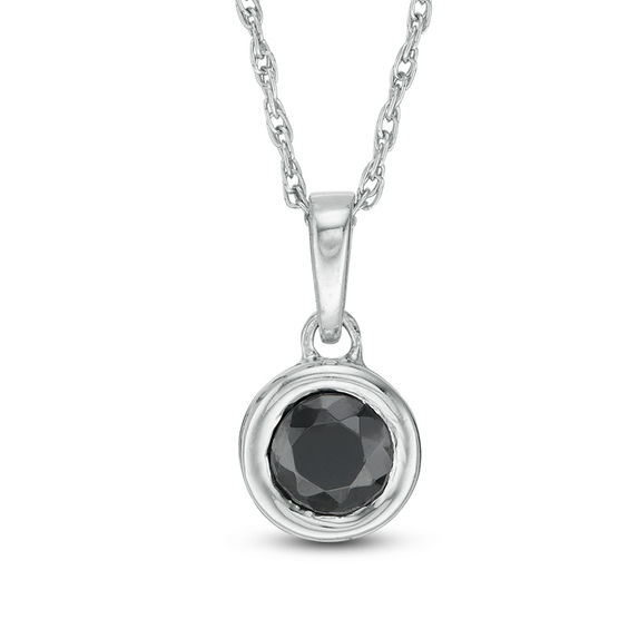 CT. Black Diamond Bezel-Set Solitaire Pendant in 10K Gold