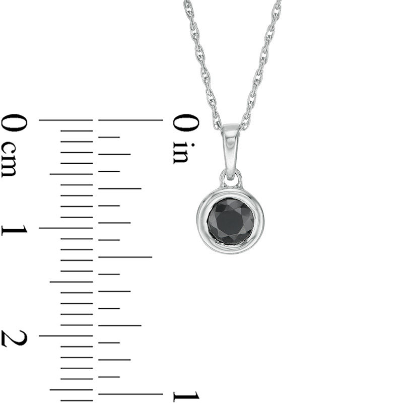 Main Image 3 of 0.37 CT. Black Diamond Bezel-Set Solitaire Pendant in 10K White Gold