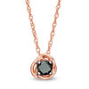 Thumbnail Image 0 of 0.37 CT. Black Diamond Solitaire Swirl Frame Pendant in 10K Rose Gold