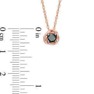 0.37 CT. Black Diamond Solitaire Swirl Frame Pendant in 10K Rose Gold