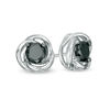 Thumbnail Image 0 of 0.58 CT. T.W. Black Diamond Solitaire Open Swirl Frame Stud Earrings in 10K White Gold