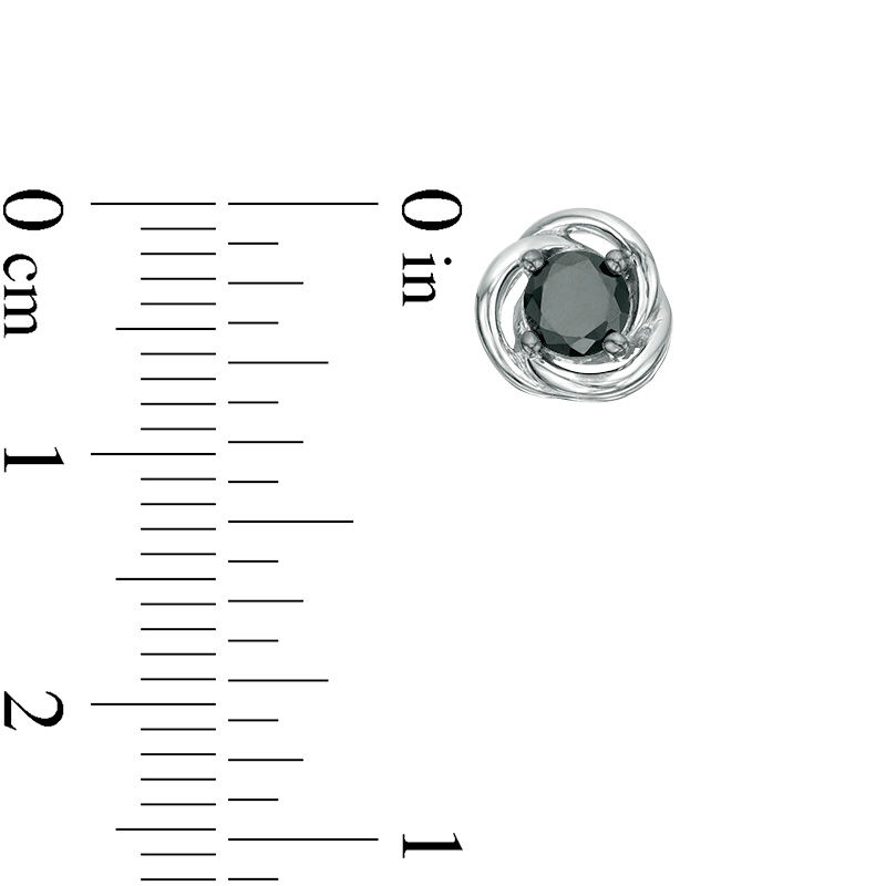 0.58 CT. T.W. Black Diamond Solitaire Open Swirl Frame Stud Earrings in 10K White Gold