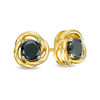 Thumbnail Image 1 of 0.58 CT. T.W. Black Diamond Solitaire Open Swirl Frame Stud Earrings in 10K Gold