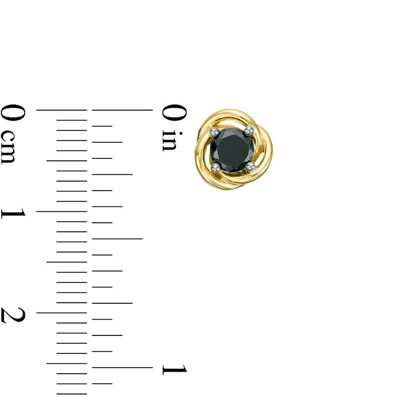 Main Image 3 of 0.58 CT. T.W. Black Diamond Solitaire Open Swirl Frame Stud Earrings in 10K Gold