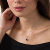 Thumbnail Image 2 of 0.37 CT. Black Diamond Solitaire Love Knot Pendant in 10K White Gold