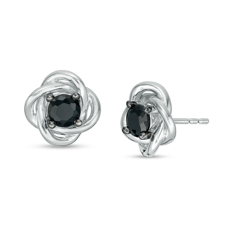 0.58 CT. T.W. Black Diamond Solitaire Love Knot Stud Earrings in 10K Gold|Peoples Jewellers