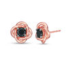 Thumbnail Image 0 of 0.58 CT. T.W. Black Diamond Solitaire Love Knot Stud Earrings in 10K Rose Gold