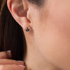 Thumbnail Image 1 of 0.58 CT. T.W. Black Diamond Solitaire Love Knot Stud Earrings in 10K Rose Gold