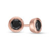 Thumbnail Image 1 of 0.29 CT. T.W. Black Diamond Bezel-Set Solitaire Stud Earrings in 10K Rose Gold