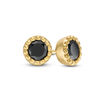 Thumbnail Image 1 of 0.29 CT. T.W. Black Diamond Solitaire Beaded Frame Stud Earrings in 10K Gold