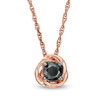 Thumbnail Image 0 of 0.18 CT. Black Diamond Solitaire Swirl Frame Pendant in 10K Rose Gold