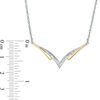 Thumbnail Image 3 of 0.18 CT. T.W. Enhanced Black and White Diamond Reversible "V" Necklace in Sterling Silver and 10K Gold - 16.96"