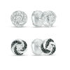 Thumbnail Image 1 of 0.145 CT. T.W. Enhanced Black and White Diamond Reversible Swirl Stud Earrings in Sterling Silver