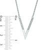 0.146 CT. T.W. Enhanced Black and White Diamond Reversible Deep "V" Necklace in Sterling Silver - 17.06"