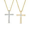 0.23 CT. T.W. Diamond Reversible Cross Pendant in 10K Gold with White Rhodium