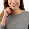 0.23 CT. T.W. Diamond Reversible Cross Pendant in 10K Gold with White Rhodium