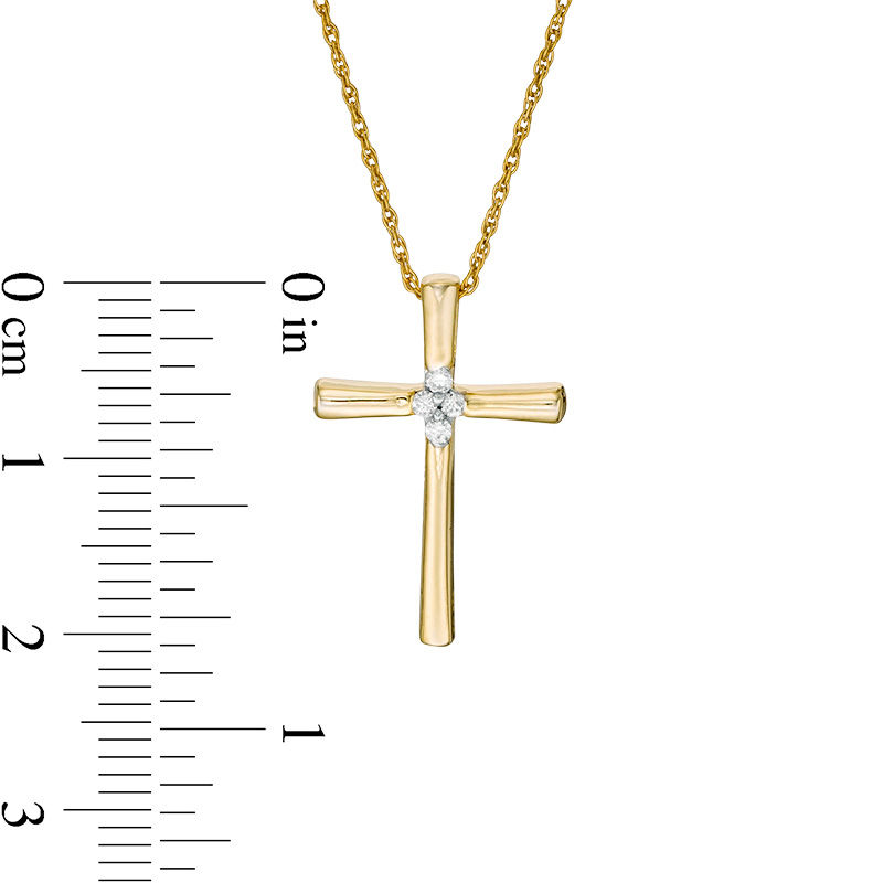 0.23 CT. T.W. Diamond Reversible Cross Pendant in 10K Gold with White Rhodium