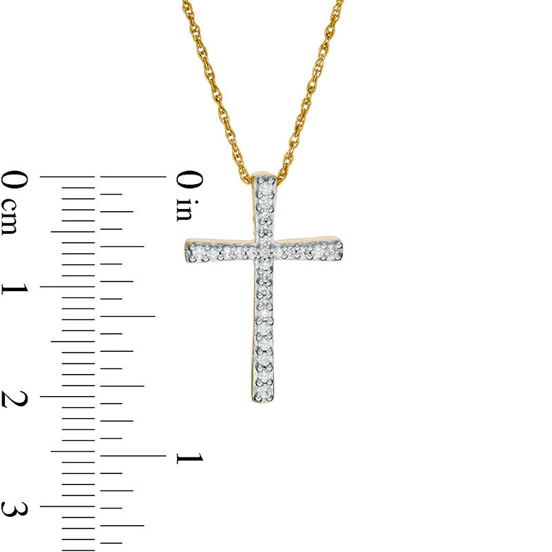 0.23 CT. T.W. Diamond Reversible Cross Pendant in 10K Gold with White Rhodium