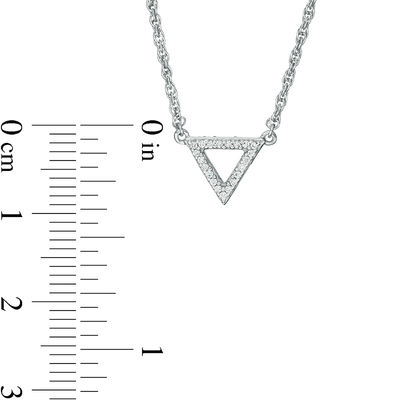 0.146 CT. T.W. Enhanced Black and White Diamond Reversible Triangle Outline Necklace in Sterling Silver - 17.63"