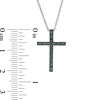 Thumbnail Image 2 of 0.116 CT. T.W. Enhanced Black and White Diamond Reversible Cross Pendant in Sterling Silver with Black Rhodium