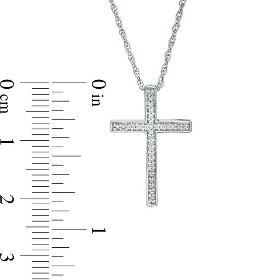 0.116 CT. T.W. Enhanced Black and White Diamond Reversible Cross Pendant in Sterling Silver with Black Rhodium