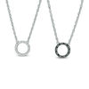 0.086 CT. T.W. Enhanced Black and White Diamond Reversible Circle Outline Necklace in Sterling Silver - 17.8"