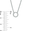 0.086 CT. T.W. Enhanced Black and White Diamond Reversible Circle Outline Necklace in Sterling Silver - 17.8"