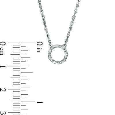 0.086 CT. T.W. Enhanced Black and White Diamond Reversible Circle Outline Necklace in Sterling Silver - 17.8"