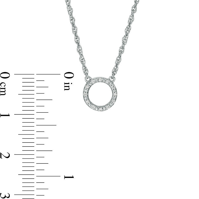 0.086 CT. T.W. Enhanced Black and White Diamond Reversible Circle Outline Necklace in Sterling Silver - 17.8"|Peoples Jewellers