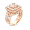 Thumbnail Image 2 of 1.95 CT. T.W. Composite Diamond Cushion Frame Bridal Set in 10K Rose Gold