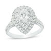 Thumbnail Image 0 of 1.75 CT. T.W. Certified Canadian Pear-Shaped Diamond Double Frame Bridal Set in 14K White Gold (I/I1)
