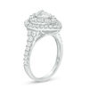 Thumbnail Image 2 of 1.75 CT. T.W. Certified Canadian Pear-Shaped Diamond Double Frame Bridal Set in 14K White Gold (I/I1)
