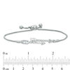 Thumbnail Image 2 of 0.065 CT. T.W. Diamond Double Arrow Bolo Bracelet in Sterling Silver - 9.5"