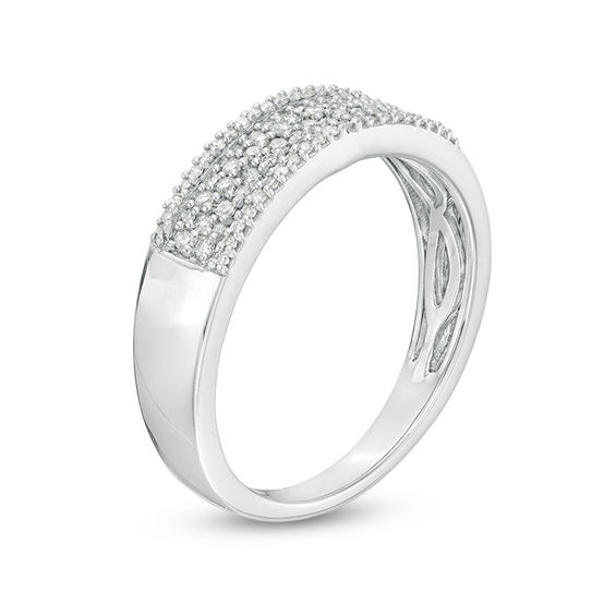 0.23 CT. T.W. Diamond Multi-Row Anniversary Band in Sterling Silver