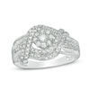 Thumbnail Image 0 of 0.69 CT. T.W. Composite Diamond Bypass Engagement Ring in Sterling Silver