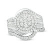 Thumbnail Image 0 of 1.23 CT. T.W. Multi-Diamond Double Frame Bypass Bridal Set in 10K White Gold