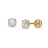 Thumbnail Image 0 of Child's 4.0mm Cubic Zirconia Solitaire and Ball Reversible Stud Earrings in 10K Gold