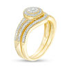 0.29 CT. T.W. Composite Diamond Frame Milgrain Bridal Set in 10K Gold