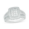 Thumbnail Image 0 of 0.45 CT. T.W. Composite Diamond Rectangular Frame Multi-Row Vintage-Style Ring in Sterling Silver