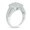 Thumbnail Image 1 of 0.45 CT. T.W. Composite Diamond Rectangular Frame Multi-Row Vintage-Style Ring in Sterling Silver