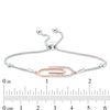 0.04 CT. T.W. Diamond Paper Clip Bolo Bracelet in Sterling Silver and 10K Rose Gold - 9.5"