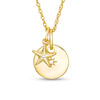 Diamond Accent Star and Disc Charm Pendant in Sterling Silver with 14K Gold Plate